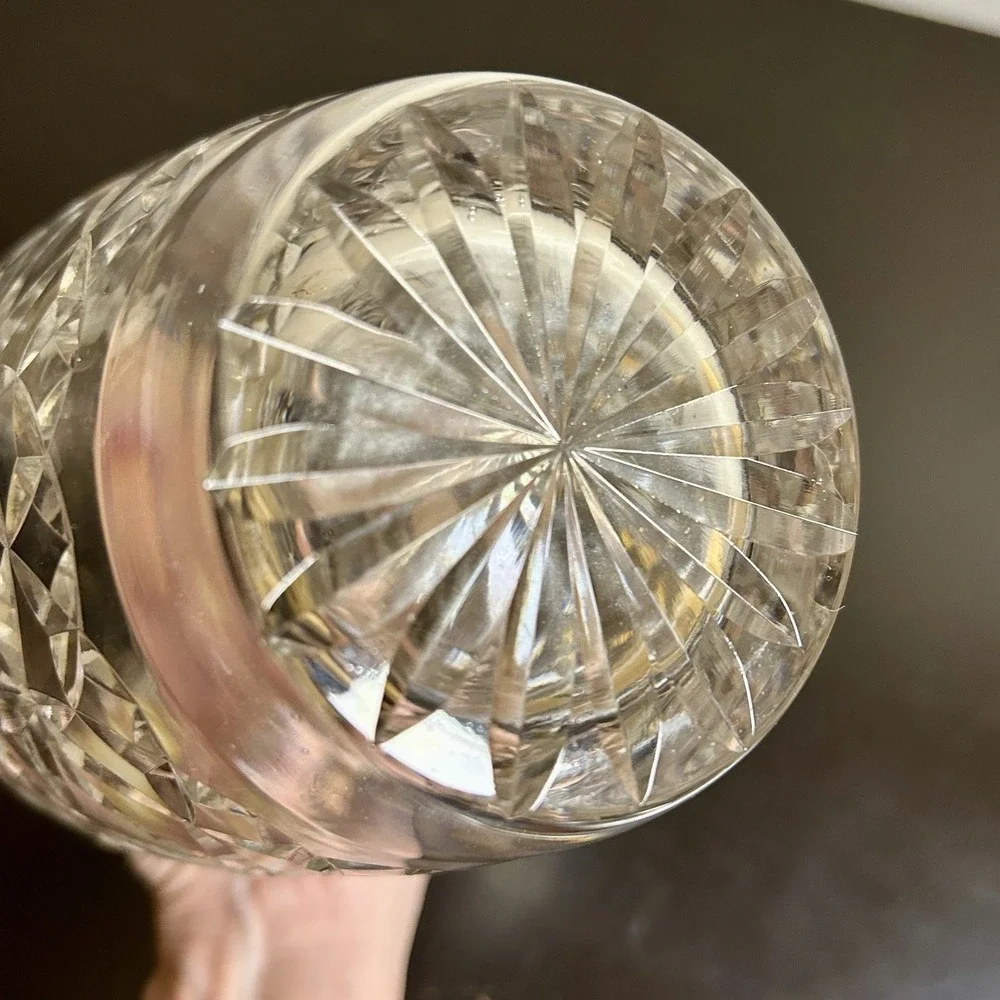 VTG Large English Cut Crystal Vase Made in England 9.25
